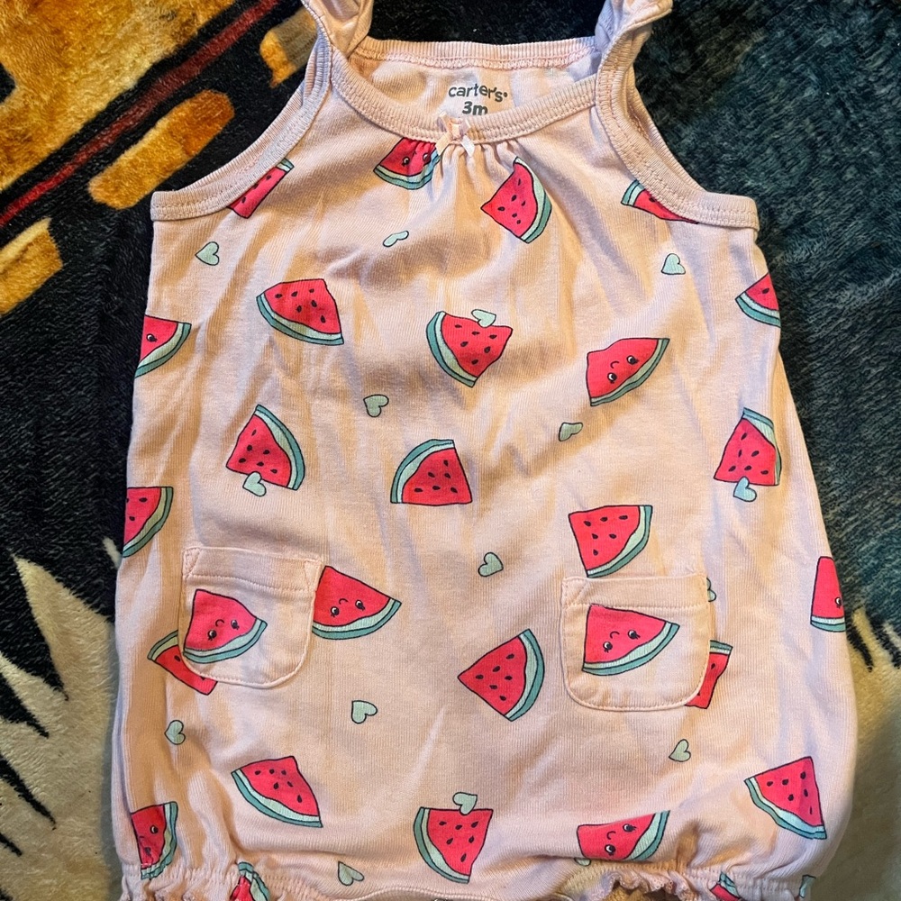 Carter's Watermelon Print Baby Romper